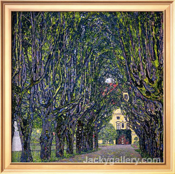 TREE LINED ROAD LEADING TO THE MANOR HOUSE AT KAMMER, UPPER AUSTRIA by Gustav Klimt paintings reproduction